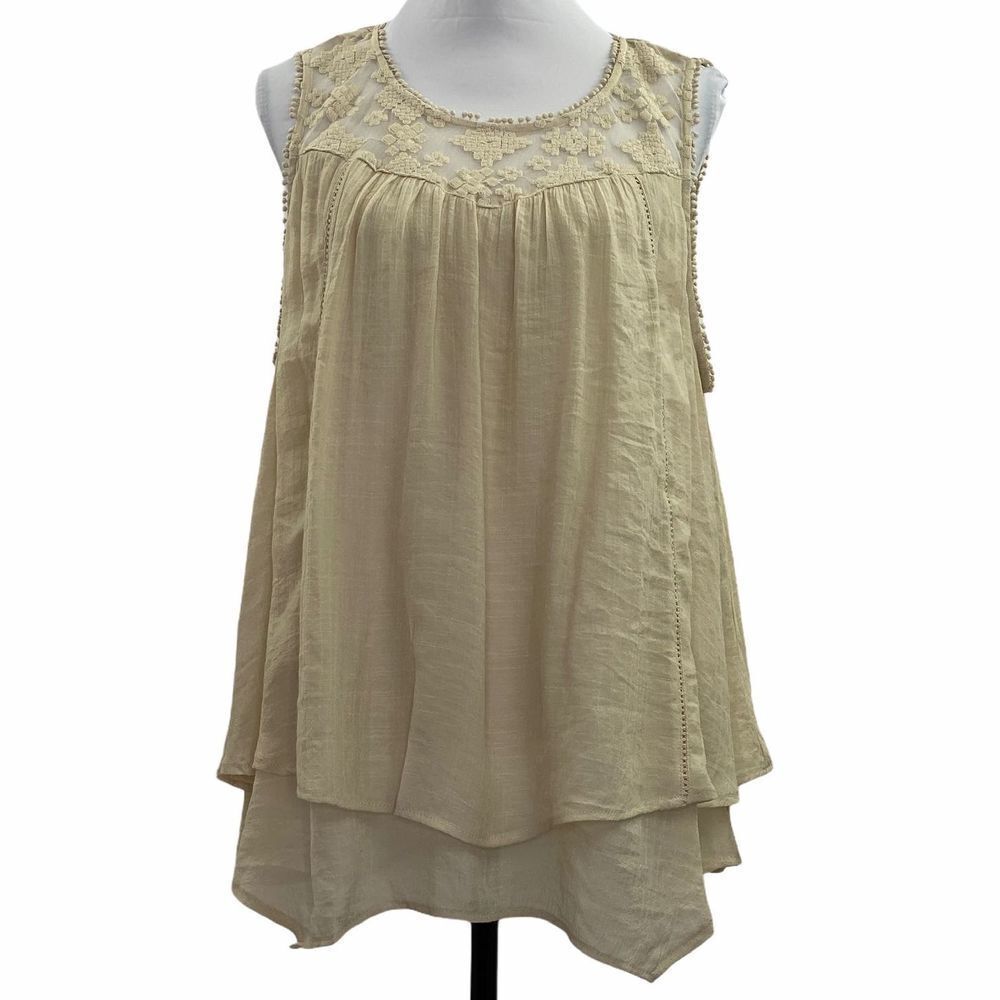 Style & Co Lace Crochet Layer Tier Top Size 2x Nwt